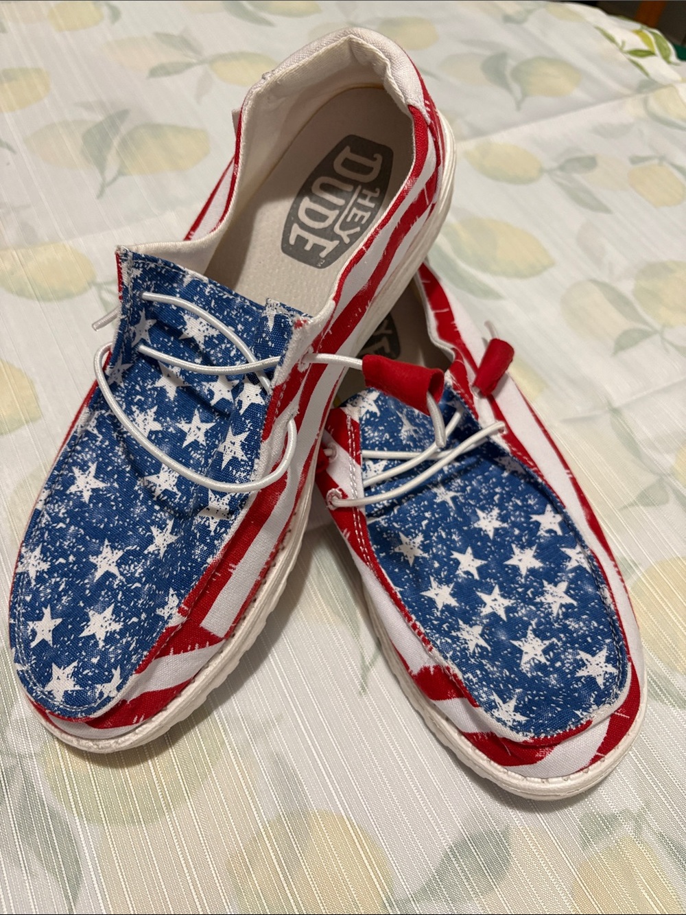 Hey Dude Americana Canvas Loafers in Red, White & Blue